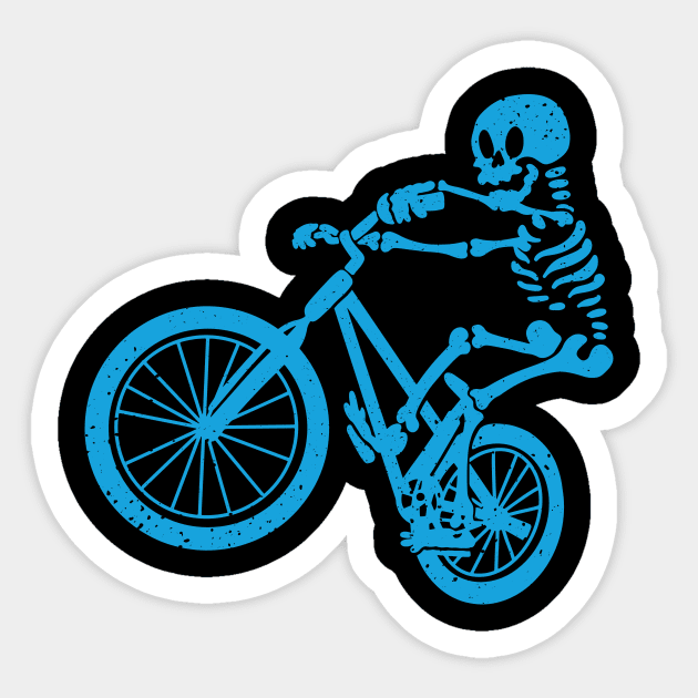 Skeleton on Bicycle Bicycle Sticker TeePublic